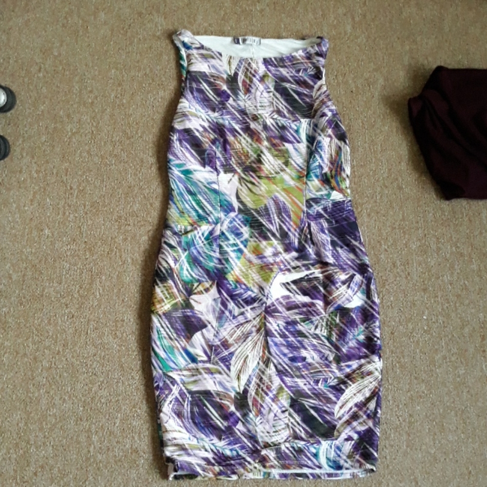 Boat neck floral dress